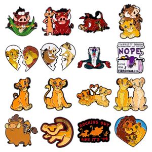 1-4pcs Mixed Cartoon Lion Enamel Pin Men Womens Brooch Backpack Badges Brooches for Clothing Badge Jewelry Accessories Gifts