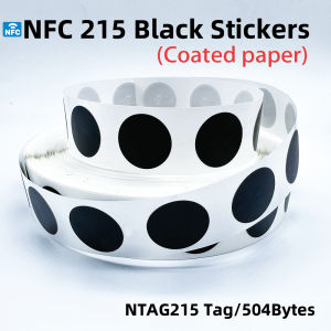 30/50pcs Black Ntag215 Tag 13.56MHz ISO14443A 504 Bytes Programmable NFC Sticker For All NFC Phones RFID Adhesive Smart Tag