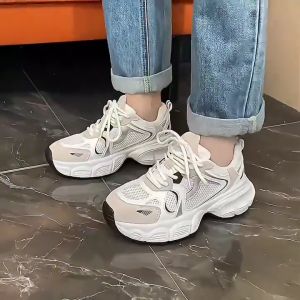 Sepatu Olahraga Sneakers Wanita Korea Putih Hitam Kasual Sport Shoes rabels Fashion Platform Trendy cewek kets