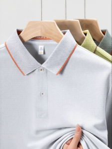 JINGYILAIXIU | Áo Polo Tencel Cotton Tay Ngắn In Logo Theo Yêu Cầu