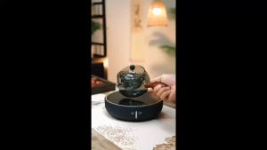 【Trà Trung Quốc】 Ấm trà dễ xoay màu xanh lá cây nhỏ màu cam đặc biệt đồ pha trà thủy tinh nhiệt độ cao