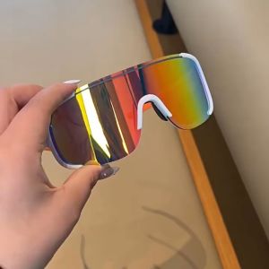 Kacamata hitam tahan angin berkendara malam hari Kacamata hitam -bingkai persegi Kacamata Bersepeda Sepeda Mirror Outdoor Olahraga Sport sunglasses