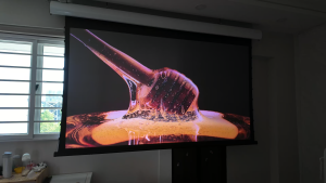 Projector and Screen BUNDLE | 4K Projector + Top-quality Motorized Black Crystal Screen | Commercial Use Only