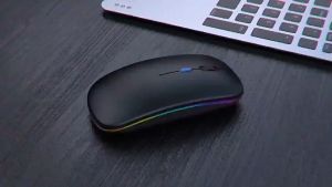 KOOYIINN Wireless Mouses Bluetooth Mouse 2.4G Mouse Nirkabel Senyap Isi Ulang untuk Permainan LED Colorful Backlit Gaming Mouse
