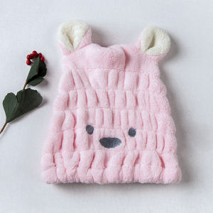 Coralline Fleece Dry Hair Cap Quick Dry Cute Rabbit Ears Absorbent Bath Cap Women Adult Children Home Towel/Robe Dry Hair Towel