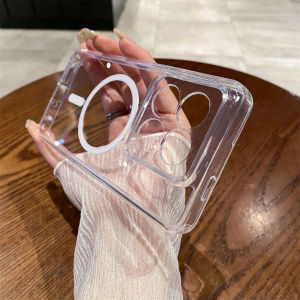 ของแท้เคสโทรศัพท์แม่เหล็ก MagSafe สำหรับ Xiaomi 14 13 13T 12 11 PRO Ultra 5G เคสชาร์จไร้สายแบบใสอย่างเป็นทางการ