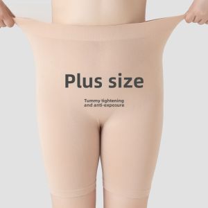 plus Size Womens Summer Thin Bottoming Pants Safety Five-Quarter Length Anti-Light Walking Underwear Non-Slip Nylon Spandex