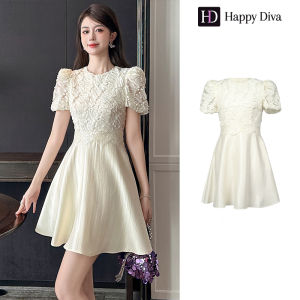 Happy Diva 2025 ชุดฤดูร้อนของผู้หญิงชุดแอปริคอทชุด A-Line ชุดลําลองงานแต่งงานชุดปาร์ตี้อย่างเป็นทางการชุดวันเกิดพิธีสําเร็จการศึกษาชุด 21758