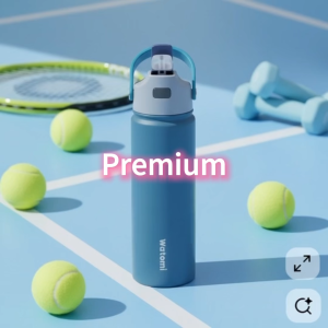 WATOMI 700ml Blue Tumbler Straw Bottle With Hot Water and Cold Stainless Steel Temperature Leakproof