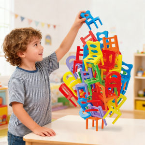 Assembly Blocks Stacking Chairs Childrens Chair Stacking Toy Balancing Training Game Mini Folding Chair Balanced Game