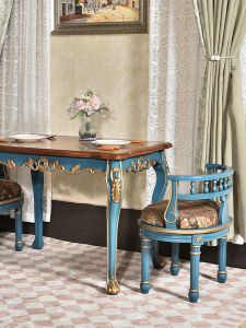 American Style Wooden Coffee Table Small Household Rectangle Dining Table Balcony Casual Furniture Set Luxury Design for 4 People