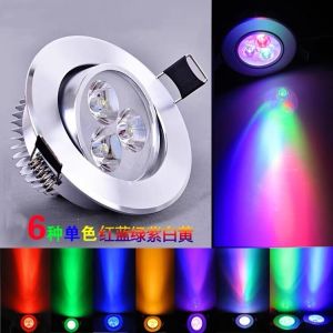 Colorful Embedded LED Spotlight 3W5W7W Bar KTV Ceiling Hole Light Changeable Color and Brightness Aluminum Material for Home Decor