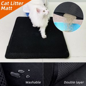 Double Layers Cat Litter Mat: Easy Clean & Durable