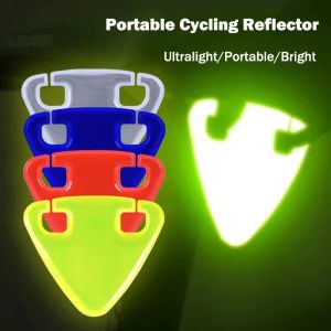 2PCS Bright Cycling Reflector Waterproof Road Bicycle Reflective Triangle Tail Light MTB TPU Safety Riding Reflective Triangle Bike Accessories