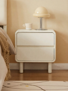WEISHA | White Wooden Bedside Cabinet