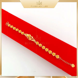 Lắc Tay Nữ Titan Hoa Mai Vòng Tay Xi Mã Vàng 24K Xinh Xắn Điều Chỉnh Được Độ Rộng B31LTHM | Berry Jewelry