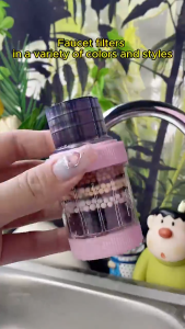 6 Layer Filtration Faucet Water Filter 360 Degrees Rotatable Splash Free for Kitchen Sink Washing Fruits Vegetables and Dishes