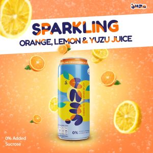 JUZA จู๊ซ่า เครื่องดื่มน้ำผลไม้ผสมโซดา รสส้ม เลมอนและยูซุ ขนาด 325 ML. x 12 กระป๋อง