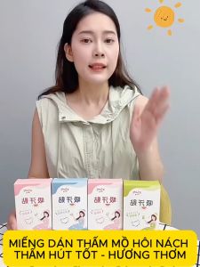 Hộp 10 tấm dán thấm mồ hôi nách khô thoáng - thấm hút tốt - mùi hương nhẹ nhàng (Bạc Hà Hoa Nhài)