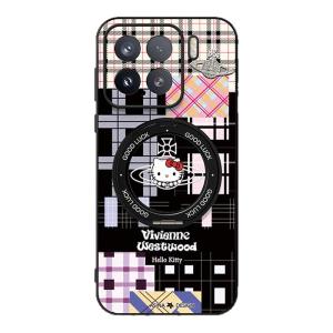 Asina | เคสโทรศัพท์แบบตั้งได้มีแม่เหล็ก ลายตารางสีดำสำหรับ Xiaomi 17 Pro Max และ Xiaomi 15 Pro บางเต็มรูปแบบ