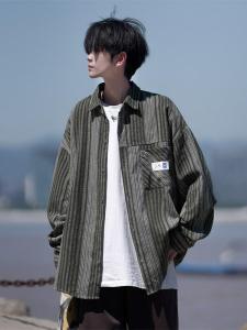 Mens Striped Long Sleeve Casual Shirt Loose Fit Spring 2025 New Style Trendy Loose Comfortable Top Fashion Outerwear