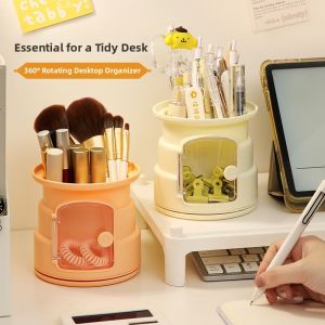 Aesthetic Rotatable Large Capacity Desktop Organizer Pen Holder