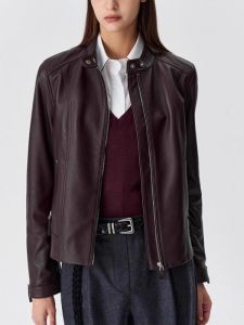 XMO | Retro Slimming Fitted Mandarin Collar Biker Jacket