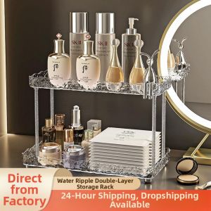 Cosmetic Storage Rack Vanity Organizer Water Wave Design