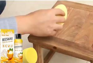 Beeswax Essential Oil Wax Wood Polisher Bee Wax for Polish Wood Furniture Floor Cabinet Care Easy Wipe Free Sponge