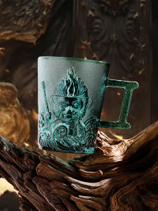 NERVISHI | Creative Glass Cup with Carved Design for Milk and Juice