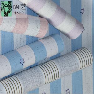 เมดิเตอร์เรเนียนลายไม้วอลล์เปเปอร์ PVC Self-Adhesive หอพักนักเรียน Renovation สติ๊กเกอร์ติดผนังกันน้ําแบน Wall Decor สําหรับห้องเด็ก