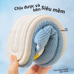 MONLEYTA | Dép trẻ em bằng vải lanh cotton thoáng khí chống trượt đế mềm cho bé trai và bé gái dép đi trong nhà cho bé lớn