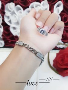 Xuping Set Gelang Cincin Permata Silver XDS76