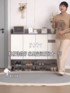 ชั้นวางรองเท้า มีลิ้นชักเก็บของ ชั้นด้านในสามารถปรับระดับชั้นได้ กันน้ำ กันฝุ่น ขาตู้สูง ทำความสะอาดง่าย