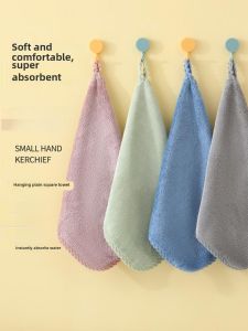 Absorbent Quick-Drying Coral Fleece Small Towel Kitchen Bathroom Cloth No-Pilling Hand Towel Decorative Hanging Kitchen Towel