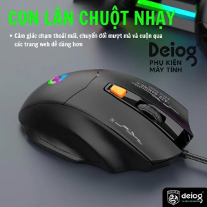 Chuột Gaming chính hãng DEIOG A20 - 4 chế độ tốc biến LED RGB hỗ trợ điều chỉnh DPI