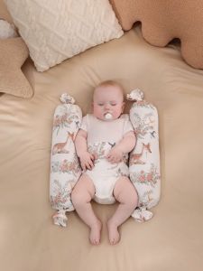 Bolster Pillow For Baby Cartoon Print Side Sleeping Pillow Newborn Cylindrical Pillow Anti-Collision