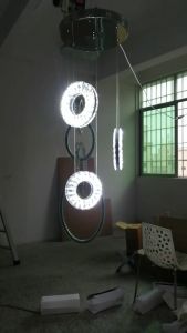 Luxury Crystal LED Chandelier For Staircase Gold/Silver Home Indoor Light Fixtures Long Creative Rings Dining Room Kitchen Lamps