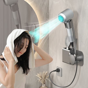 Hands Free Hair Dryer Holder No Drill Bathroom Wall Mounted Storage Rack Strong Support Space Saving Moisture Resistant 드라이어 거치대