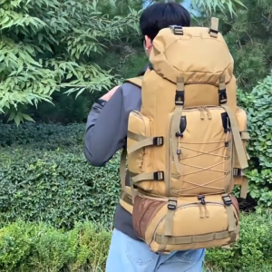 90L Hiking Backpack No Logo Water-Resistant Camping Travel Backpack with Adjustable Straps Outdoor Sport Bag