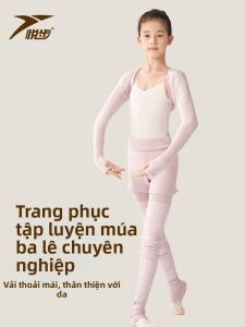 YUEBU | Trang Phục Luyện Tập Ballet Cho Trẻ Em Áo Hooded Không Ngón Tay Áo Cardigan Quần Short và Ủ Ấm Chân