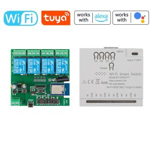 Công tắc wifi 5V 12V 24V điều khiển máy bơm bể cá đèn led qua điện thoại wifi + rf 433mHz 1 kênh