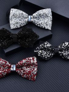 Kẹp Cổ Nam Sang Trọng Rực Rỡ Kim Cương Club Night Host Wedding Kẹp Cổ Nam Mới Bridesman Formal Korean Style Winter Collection