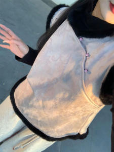 Thickened Autumn Winter Chinese Style Womens Jacket Floral Embroidery Sleeveless Overhead Vest Coat for plus Size Ladies