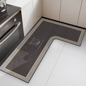 Kitchen L-Shaped Mat Anti-Slip Oil-Resistant Wipe Clean Non-Washable Water Absorbent Oil Absorbent Dirt Resistant Carpet Pad