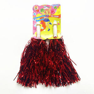 Suomi Cheerleader Metallic Foil PomPoms with Handle for Sports Cheers Ball Dance Fancy Dress Night Party