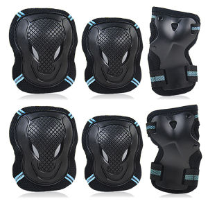 6PCS Knee Pads Elbow Pads & Wrist Guards Set - Thicken Breathable Safety Gear for Skateboarding Roller Skating Inline Skating