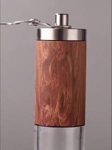 Gemilai portable pure wood grain manual coffee grinder manual Italian coffee grinder 304 stainless steel kitchen mini portable wood grain coffee grinder