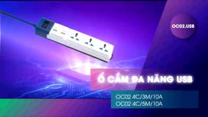 Ổ cắm đa năng USB CHỐNG GIẬT dây 3M/5M Sạc nhanh 5V-2a tích hợp RƠ-LE tự ngắt Rạng Đông - Model: OC02.USB 3C/10A