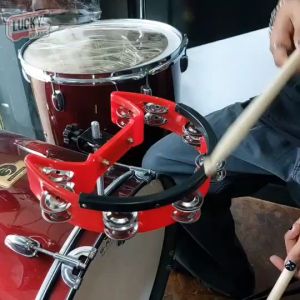 แทมมารีน ไฮแฮท ชั้นเดียว สีแดง วัสดุแข็งแรง มียางรองตี เล่นได้กว้าง  มีเก็บเงินปลายทาง แทมบูรีน ทัมมารีน